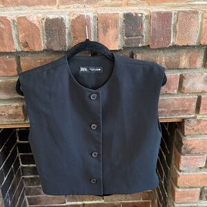 Zara Elegant Black Sleeveless Vest